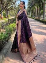 Banarasi Silk Purple Traditional Wear Weaving Saree